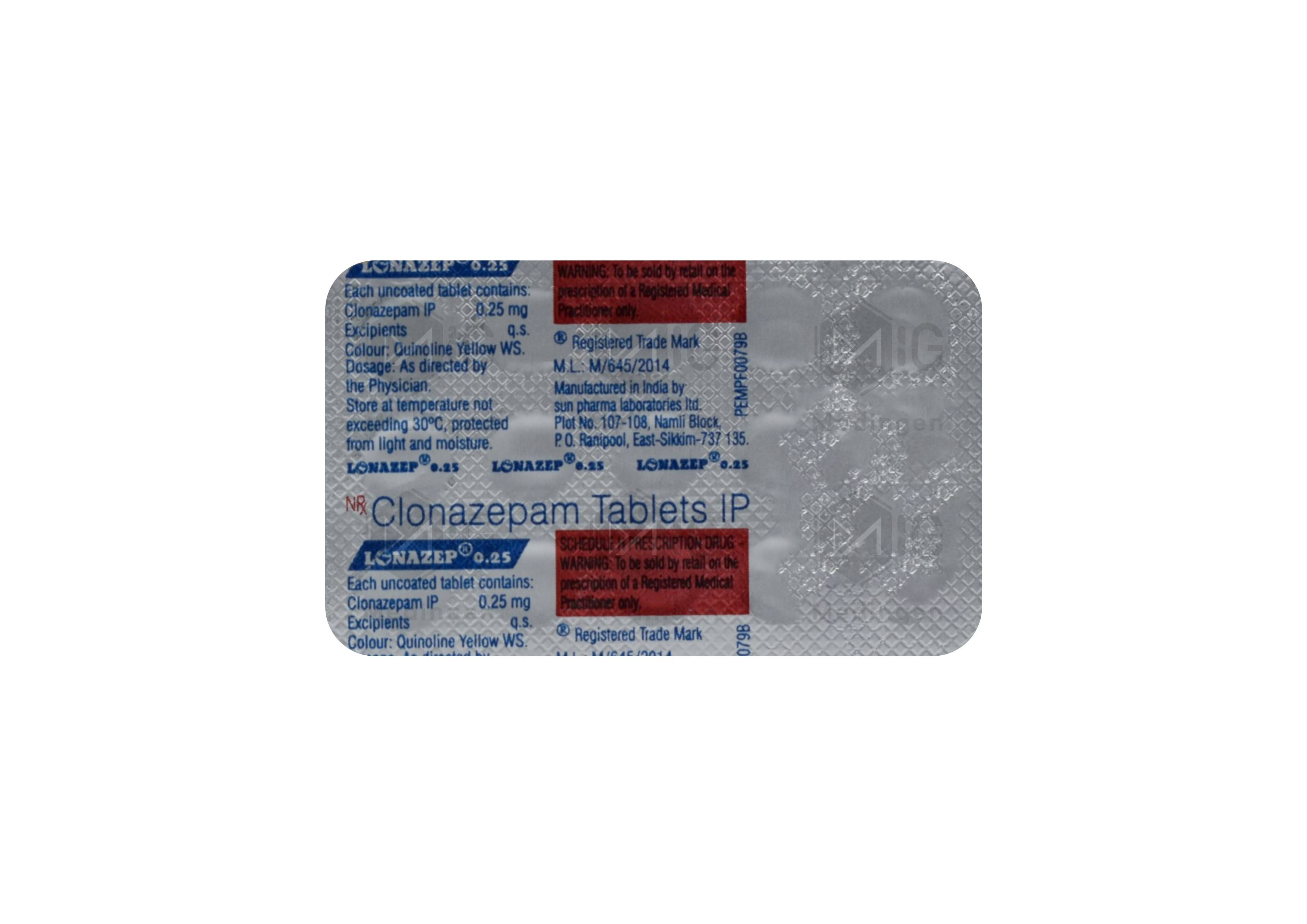 LONAZEP 0.25MG